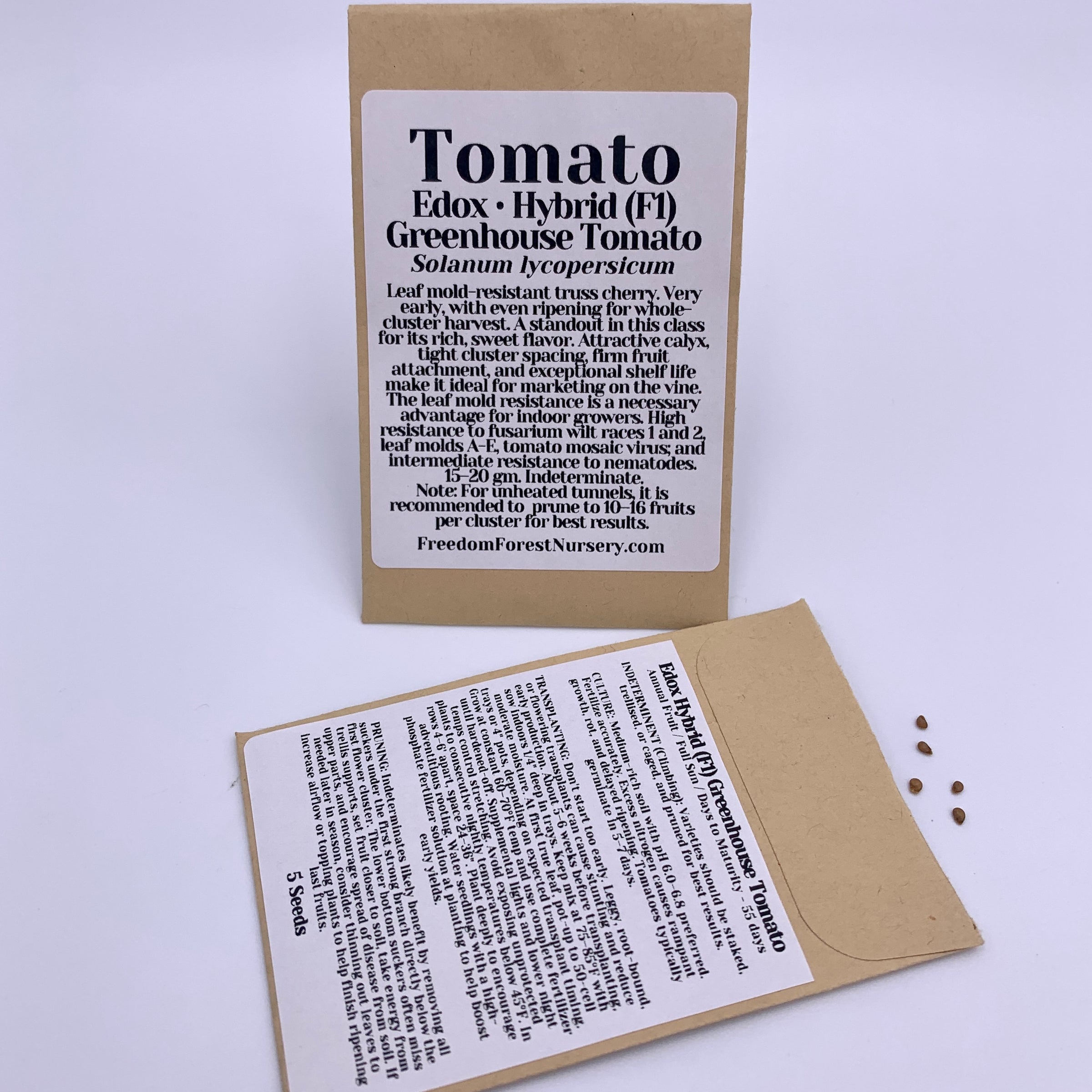 Edox Greenhouse Tomato Hybrid (F1) seeds | Freedom Forest Nursery